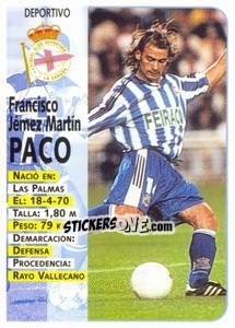 Sticker Paco - Liga Spagnola 1998-1999 n. 222 - Panini