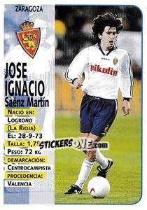 Sticker Jose Ignacio - Liga Spagnola 1998-1999 - Panini