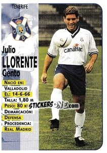 Sticker Llorente - Liga Spagnola 1998-1999 n. 296 - Panini