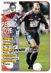 Sticker Pedro José - Liga Spagnola 1998-1999 - Panini