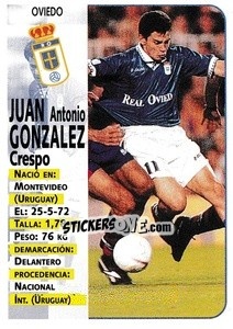 Figurina Juan Gonzalez - Liga Spagnola 1998-1999 - Panini