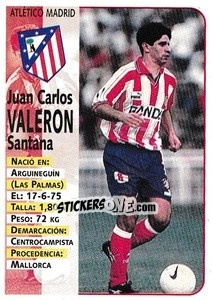 Sticker Valerón (At. Madrid) - Liga Spagnola 1998-1999 - Panini
