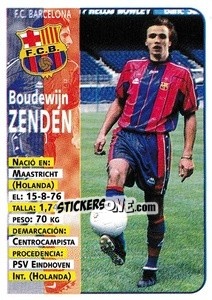 Cromo Zenden (Barcelona) - Liga Spagnola 1998-1999 - Panini