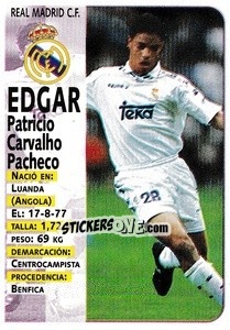 Cromo Edgar (R. Madrid) - Liga Spagnola 1998-1999 - Panini