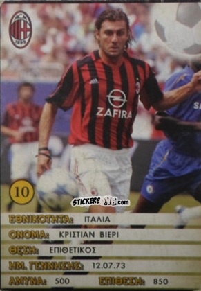 Cromo Christian Vieri - Europe's Champions 2005-2006
 n. 10 - Golden Shop