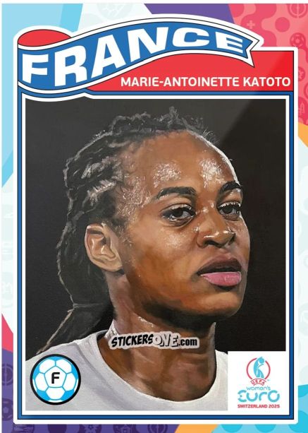 Sticker Marie-Antoinette Katoto - Living Set Soccer Uefa Women’s Euro 2025 n. 3 - Topps