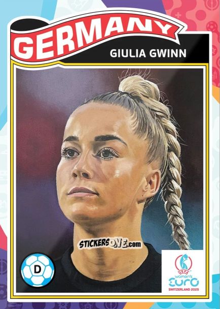 Sticker Giulia Gwinn - Living Set Soccer Uefa Women’s Euro 2025 n. 4 - Topps