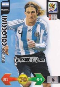 Sticker Fabricio Coloccini - FIFA World Cup South Africa 2010. Adrenalyn XL - Panini