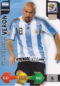 Cromo Juan Sebastian Veron - FIFA World Cup South Africa 2010. Adrenalyn XL - Panini