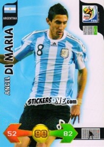 Sticker Angel Di Maria - FIFA World Cup South Africa 2010. Adrenalyn XL n. 19 - Panini