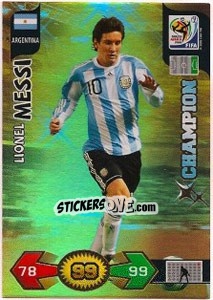 Sticker Lionel Messi - FIFA World Cup South Africa 2010. Adrenalyn XL n. 21 - Panini