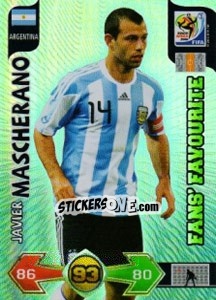 Sticker Javier Mascherano - FIFA World Cup South Africa 2010. Adrenalyn XL n. 22 - Panini