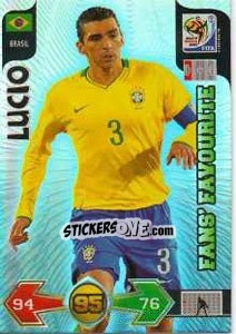 Sticker Lucio - FIFA World Cup South Africa 2010. Adrenalyn XL - Panini