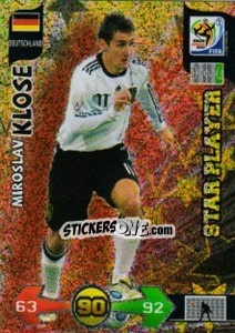 Sticker Miroslav Klose - FIFA World Cup South Africa 2010. Adrenalyn XL n. 105 - Panini