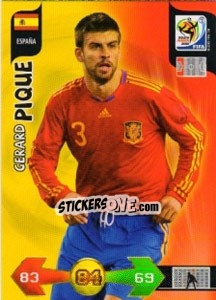 Sticker Gerard Pique - FIFA World Cup South Africa 2010. Adrenalyn XL n. 128 - Panini