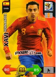 Sticker Xavi Hernandez - FIFA World Cup South Africa 2010. Adrenalyn XL n. 130 - Panini