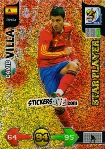 Sticker David Villa - FIFA World Cup South Africa 2010. Adrenalyn XL - Panini