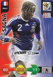 Sticker Bacary Sagna - FIFA World Cup South Africa 2010. Adrenalyn XL n. 145 - Panini