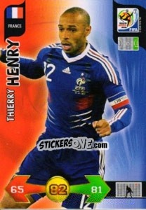 Sticker Thierry Henry - FIFA World Cup South Africa 2010. Adrenalyn XL n. 155 - Panini