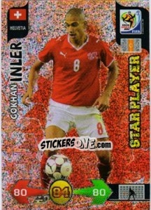 Sticker Gökhan Inler - FIFA World Cup South Africa 2010. Adrenalyn XL n. 190 - Panini
