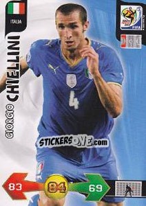 Sticker Giorgio Chiellini - FIFA World Cup South Africa 2010. Adrenalyn XL n. 196 - Panini