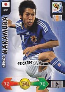 Sticker Kengo Nakamura - FIFA World Cup South Africa 2010. Adrenalyn XL n. 224 - Panini
