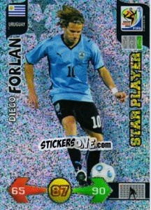 Sticker Diego Forlan - FIFA World Cup South Africa 2010. Adrenalyn XL - Panini