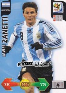Sticker Javier Zanetti - FIFA World Cup South Africa 2010. Adrenalyn XL n. 7 - Panini