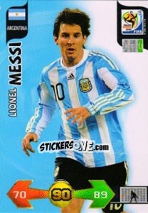 Sticker Lionel Messi - FIFA World Cup South Africa 2010. Adrenalyn XL - Panini