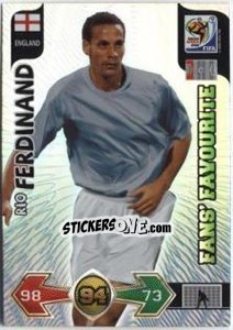 Cromo Rio Ferdinand - FIFA World Cup South Africa 2010. Adrenalyn XL - Panini
