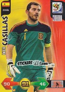 Sticker Iker Casillas - FIFA World Cup South Africa 2010. Adrenalyn XL n. 125 - Panini