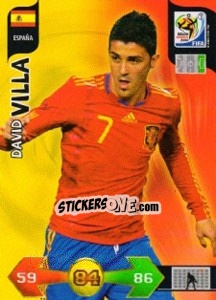 Sticker David Villa - FIFA World Cup South Africa 2010. Adrenalyn XL - Panini