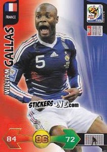 Cromo William Gallas - FIFA World Cup South Africa 2010. Adrenalyn XL - Panini