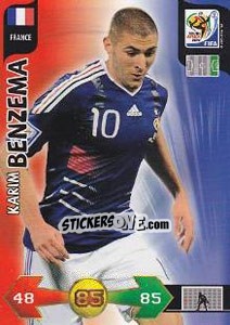 Sticker Karim Benzema - FIFA World Cup South Africa 2010. Adrenalyn XL n. 153 - Panini