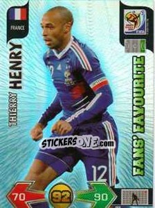 Sticker Thierry Henry - FIFA World Cup South Africa 2010. Adrenalyn XL n. 158 - Panini