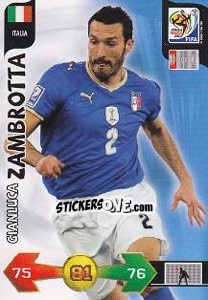 Sticker Gianluca Zambrotta - FIFA World Cup South Africa 2010. Adrenalyn XL - Panini