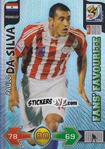 Sticker Paulo Da Silva - FIFA World Cup South Africa 2010. Adrenalyn XL - Panini