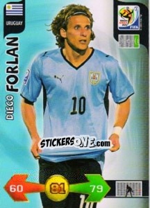 Sticker Diego Forlan - FIFA World Cup South Africa 2010. Adrenalyn XL n. 336 - Panini