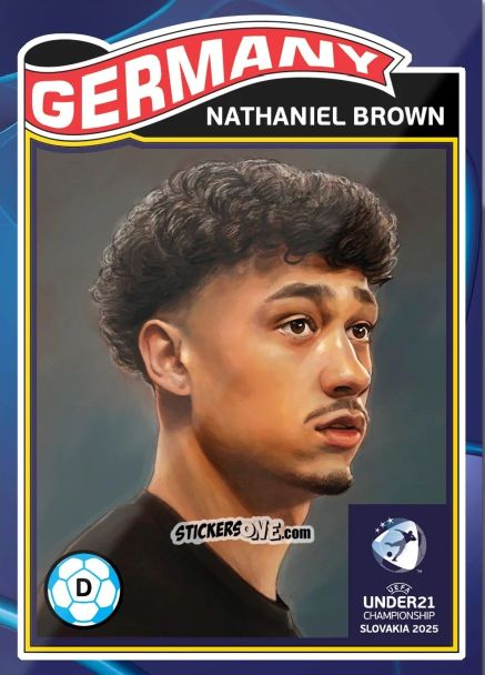 Sticker Nathaniel Brown - Living Set Soccer Uefa Euro U-21 2025 n. 1 - Topps