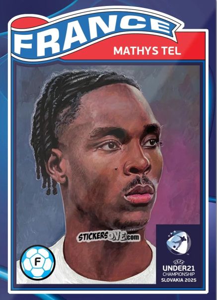 Cromo Mathys Tel - Living Set Soccer Uefa Euro U-21 2025 n. 5 - Topps