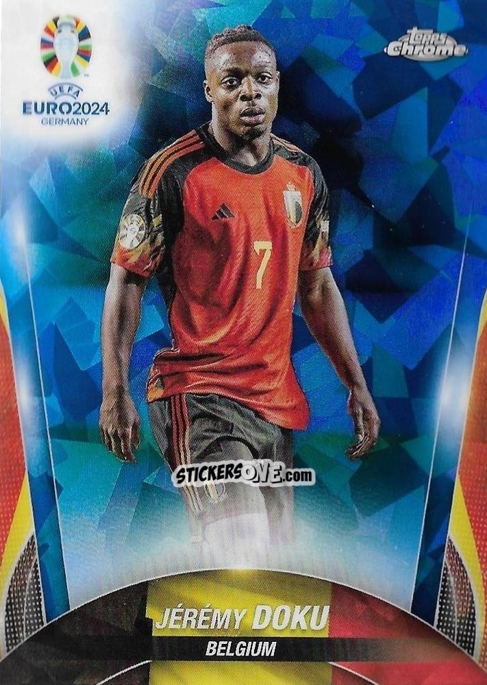Sticker Jérémy Doku - Chrome UEFA Euro 2024 Sapphire Edition
 n. 18 - Topps