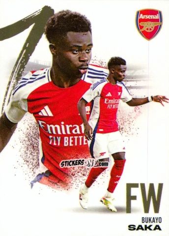 Sticker Bukayo Saka - Arsenal FX 2024-2025
 n. AFXB20 - Futera