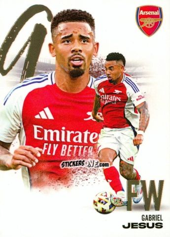 Cromo Gabriel Jesus - Arsenal FX 2024-2025
 n. AFXB21 - Futera