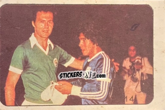 Figurina  Franz Beckenbauer / Diego Maradona - Super Futbol 1979 n. 14 - Industria Argentina (Crack)