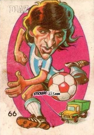 Sticker  Ramon Diaz  - Super Futbol 1979 n. 66 - Industria Argentina (Crack)