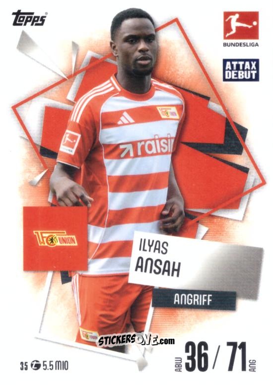 Figurina Ilyas Ansah - German Fussball Bundesliga 2025-2026. Match Attax n. 35 - Topps