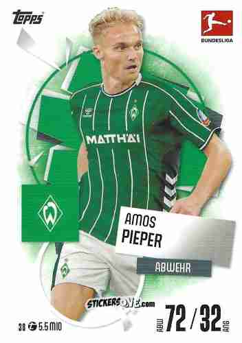 Cromo Amos Pieper - German Fussball Bundesliga 2025-2026. Match Attax n. 38 - Topps