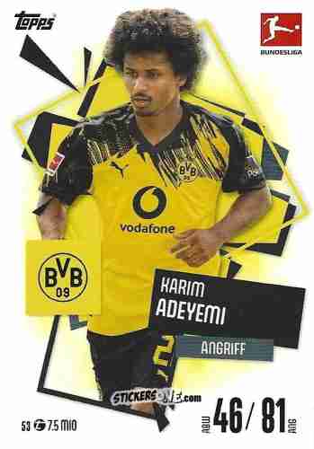 Cromo Karim Adeyemi - German Fussball Bundesliga 2025-2026. Match Attax n. 53 - Topps