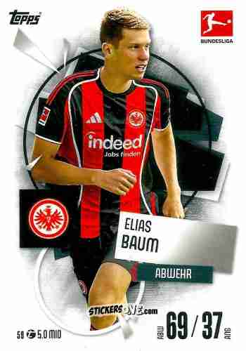 Figurina Elias Baum - German Fussball Bundesliga 2025-2026. Match Attax n. 59 - Topps