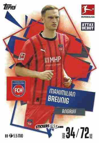 Cromo Maximilian Breunig - German Fussball Bundesliga 2025-2026. Match Attax n. 89 - Topps